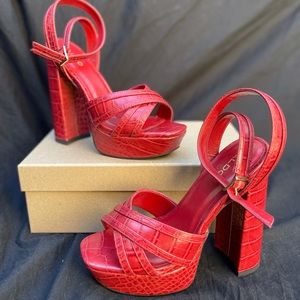 Red Aldo Platform Heels